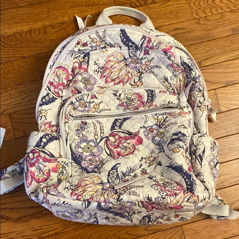Vera Bradley Cream and Pink Floral Backpack